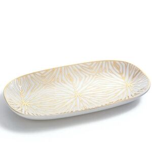 Talianna Lilly Pad Catchall Tray - white / 24K gold